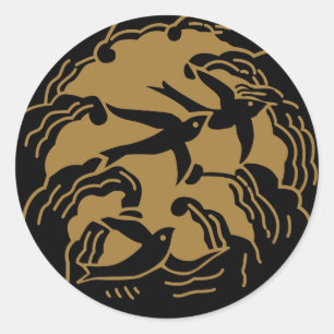 Crest KAMON-symbool uit de Japanse familie Ronde Sticker