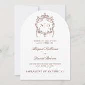  Crest Katholieke bruiloft Kaart (Voorkant)