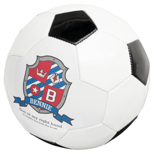 Crest letter B rode blauwe kroon Bennie Voetbal (Drie kwart)