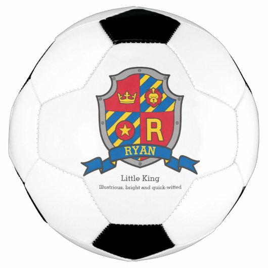 Crest letter R rode blauwe kroonleeuw Ryan Voetbal (Voorkant)