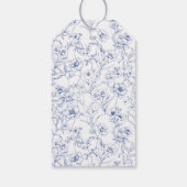 Crest Monogram Blauw Chinoiserie Bruiloft Logo Cadeaulabel (Achterkant)