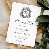 Crest Monogram bruiloft Save The Date