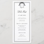 Crest Monogram Frans Bow Laten we Witte Huwelijk E Menu (Voorkant)