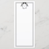 Crest Monogram Franse Boog Laten we Trouwen Witte Menu (Achterkant)