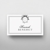 Crest Monogram Franse Coquette Dubbel Lijst Visitekaartje