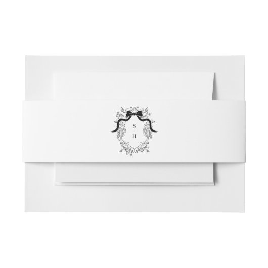  Crest Monogram Franse Victoriaans bruiloft Uitnodigingen Wikkel (Voorkant Voorbeeld)