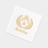 Crest Monogram Kroonkrans vastgesteld Folie Servetten (Links)