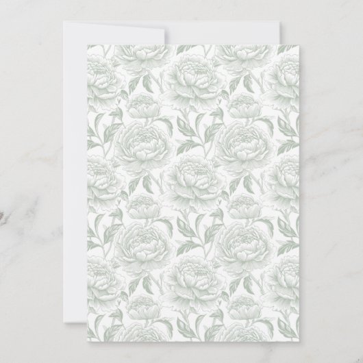 Crest Monogram Sage Green Faire-part de mariage (Dos)