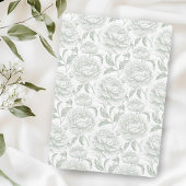 Crest Monogram Sage Green Wedding Invitation Kaart