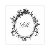 Crest Monogram Victoriaans Botanische Bruiloft Log Rubberstempel (Afrduk)