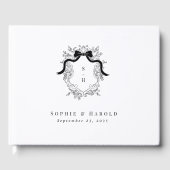 Crest Monogram Victoriaans  Franse bruiloft Gastenboek (Voorkant)