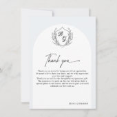 Crest Monogram wedding QR-code photo album  Bedankkaart (Voorkant)