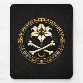 Crest Mouse Pad | Dark Academia Lily & Bones Muismat