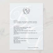 Crest oversized elegante monogram bruiloft Menu (Voorkant)