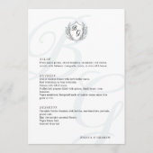  Crest oversized elegante monogram bruiloft Menu (Voorkant)