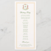 Crest Palm Tree Monogramme Programme de mariage tr (Dos)