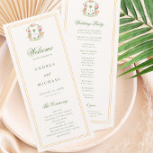 Crest Palm Tree Monogramme Programme de mariage tr