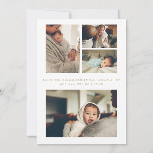 Crest Royal | Élégant Faire-part de naissance phot (Dos)