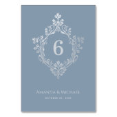Crest Stoffig Blauw Faux Zilveren Folie Bruiloft Kaart (Achterkant)