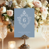 Crest Stoffig Blauw Faux Zilveren Folie Bruiloft Kaart