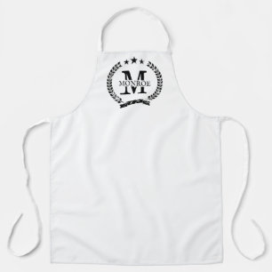 crest-typografie aangepast monogram groot BBQ Schort
