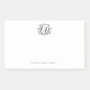Crest van aangepast paar schrijfmonogram post-it® notes