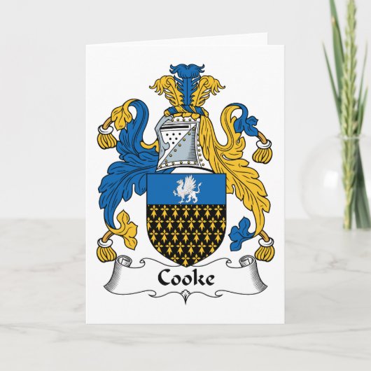 CREST van de Familie van Cooke Kaart (Voorkant)