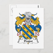 CREST van de Familie van Duque Briefkaart (Voorkant / Achterkant)