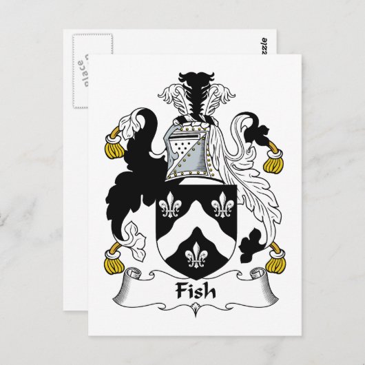 Crest van de visfamilie briefkaart (Voorkant / Achterkant)