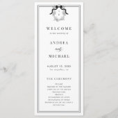 Crest Victoriaans Franse Bow Formele bruiloft Programma (Voorkant)