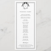 Crest Victoriaans Franse Bow Formele bruiloft Programma (Achterkant)
