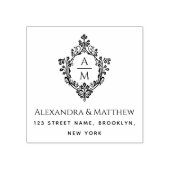  Crest Wedding Monogram Namen Adres Rubberstempel (Afrduk)