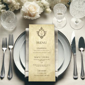 Crest Wedding Monogram perkament Victoriaans Menu