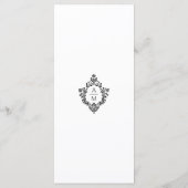 Crest zwart-wit bruiloft Monogram  Menu (Achterkant)
