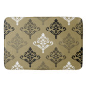 Cresta Damask Ptn Black White Bronzes Gold Badmat (Voorkant)
