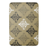 Cresta Damask Ptn Black White Bronzes Gold Badmat (Voorkant Verticaal)