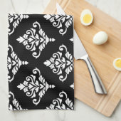 Cresta Damast Patroon (B) Wit Theedoek (Quarter Fold)