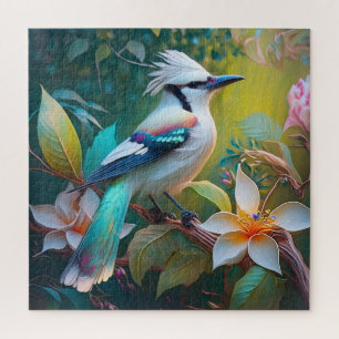 Crested Blauwgroen gevleugelde Jay Legpuzzel