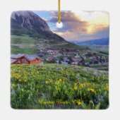 Crested Butte, CO-foto Keramisch Ornament (Achterkant)