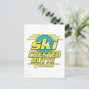 Crested Butte Colorado 80s ski logo Briefkaart