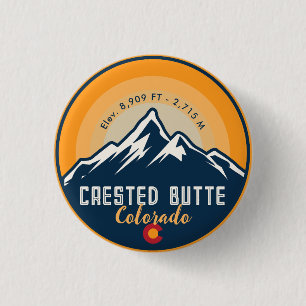 Crested Butte Colorado Bergen Wandelen zonsonderga Ronde Button 3,2 Cm