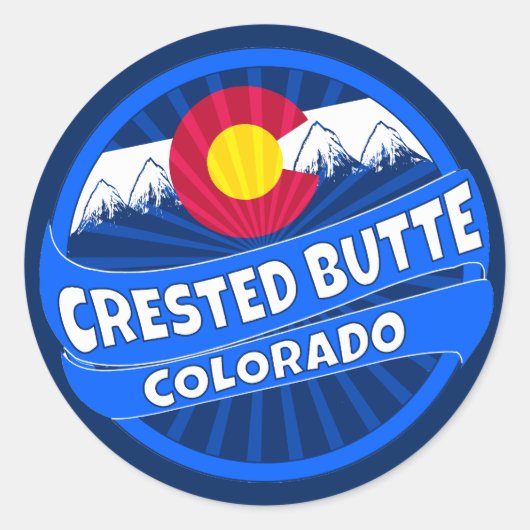 Crested Butte Colorado gebergte burst sticker (Voorkant)