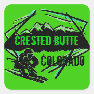Crested Butte Colorado-logo Vierkante Sticker