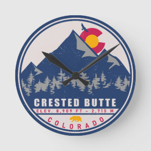 Crested Butte Colorado Retro Sunset Souvenirs Ronde Klok