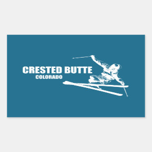 Crested Butte Colorado Skier Rechthoekige Sticker