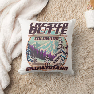 Crested Butte Colorado Snowboarden logo Kussen