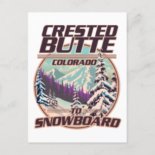 Crested Butte Colorado Snowboarden logo Uitnodiging Briefkaart