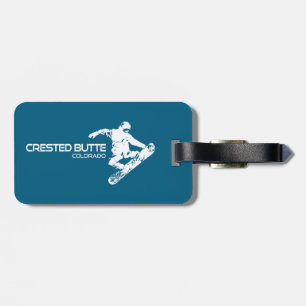 Crested Butte Colorado Snowboarder Bagagelabel
