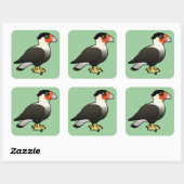 Crested Caracara Vierkante Sticker (Vel)