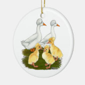 Crested Duck Family Keramisch Ornament (Links)
